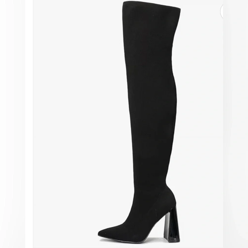 Cape Robbin Over the Knee Black heeled Boots Sz 6 New